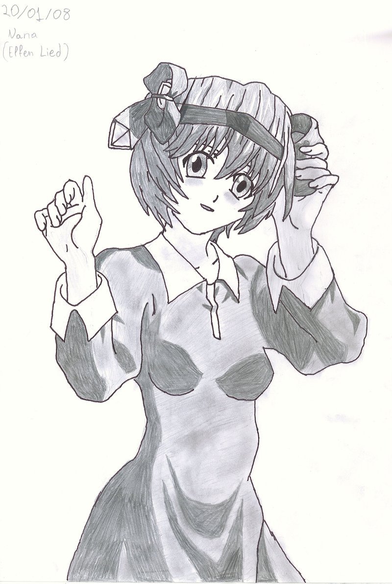 800x1192 Nana - Elfen Lied Sketch
