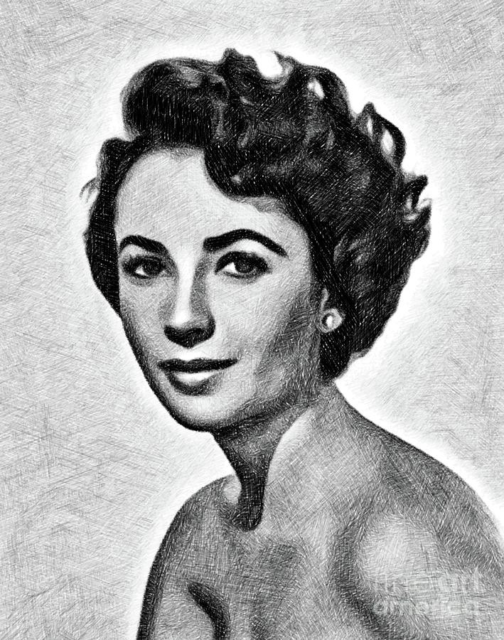 709x900 Elizabeth Taylor, Vintage Actress By Js Drawing By John Springfield - Elizabeth Taylor Sketch