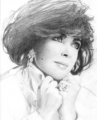 311x384 Elizabeth Taylor 4 By Carmenharada - Elizabeth Taylor Sketch