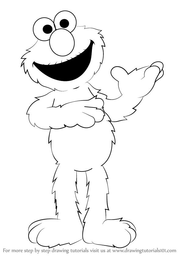 598x844 Learn How To Draw Elmo From Sesame Street (Sesame Street) Step By - Elmo Sketch