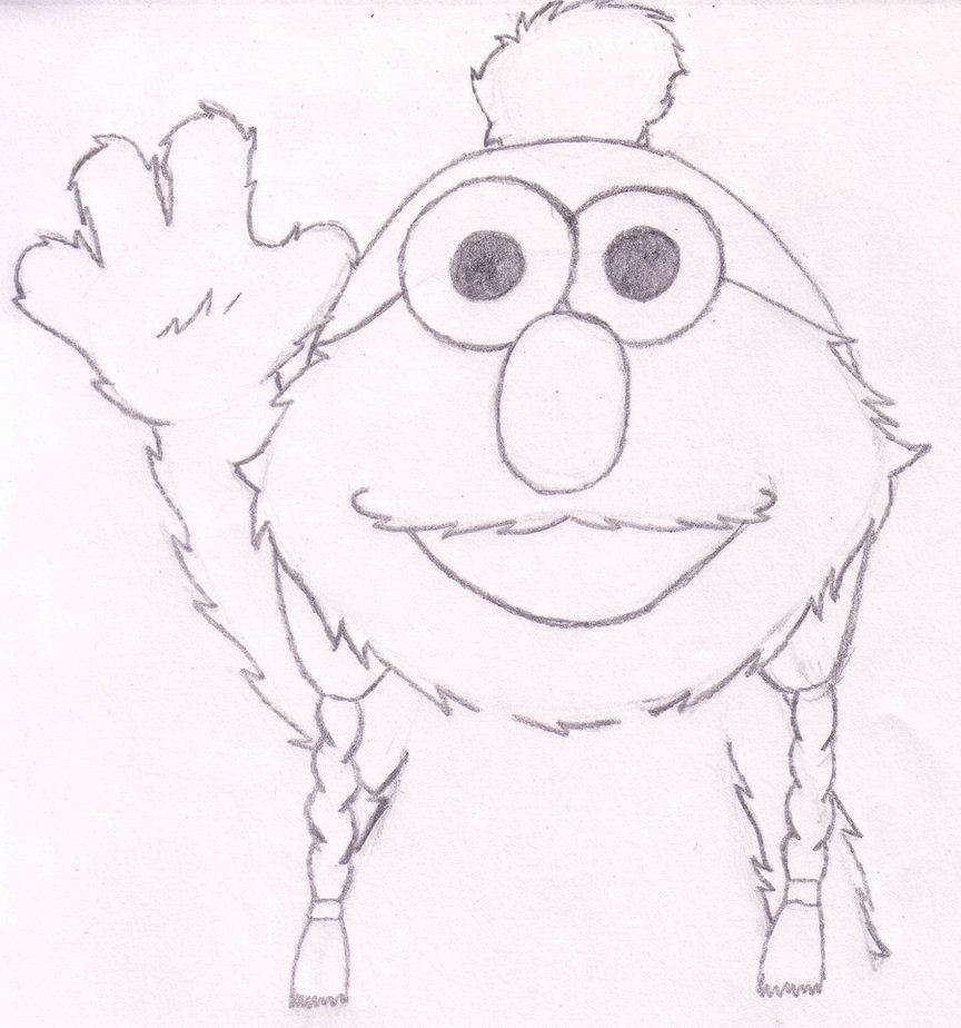 864x924 Sketch Elmo With My Bonnet By Ezzliej - Elmo Sketch