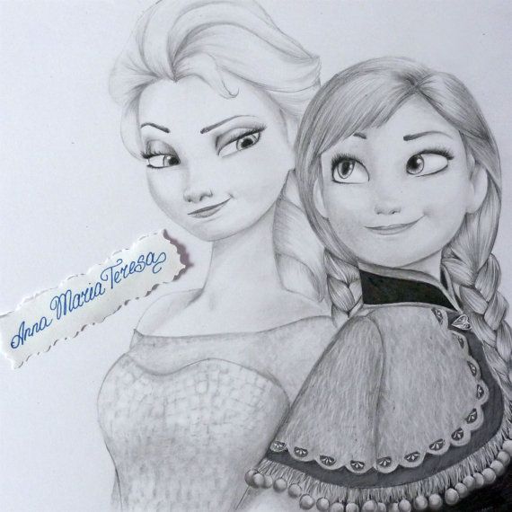 570x570 Elsa And Anna - Elsa And Anna Sketch