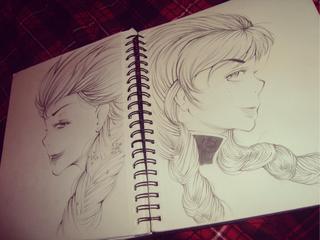 320x240 Elsa And Anna Sketch - Elsa And Anna Sketch