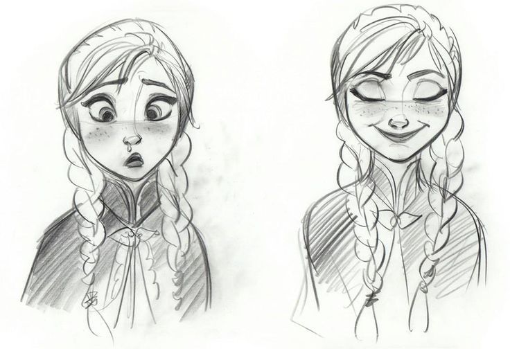 736x504 Disney Cartoon Pencil Drawings Disney Cartoon Characters - Elsa And Anna Sketch