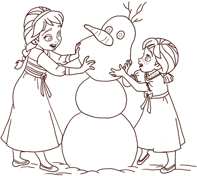 650x580 How To Draw Princess Anna And Elsa Building A Snowman From Frozen - Elsa Anna Sketch