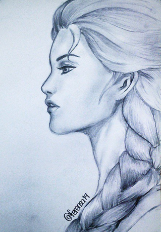 319x458 Elsa (Frozen, Disney) Realistic Pencil Sketch By Cutesweetshop On - Elsa Pencil Sketch