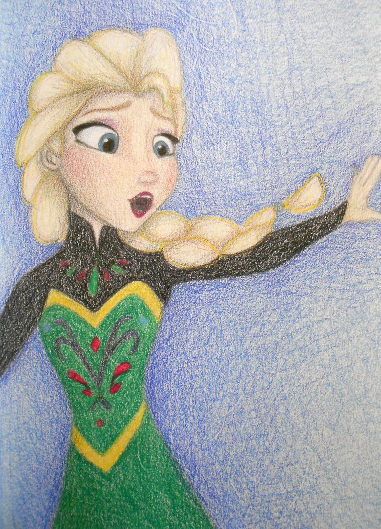 759x1053 Elsa Colored Pencil Sketch By Skippersara - Elsa Pencil Sketch
