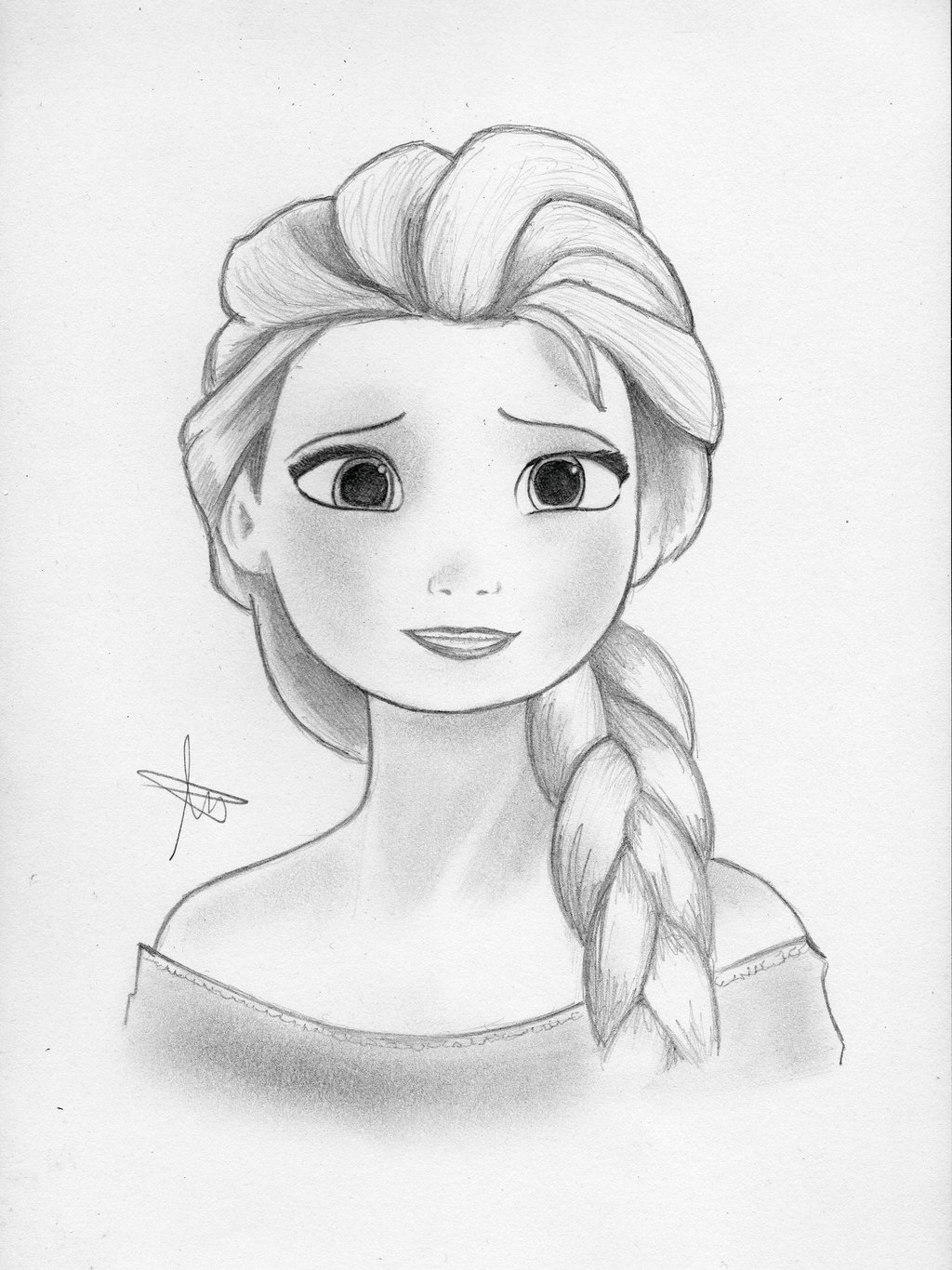 Elsa Pencil Sketch At PaintingValley.com | Explore Collection Of Elsa ...