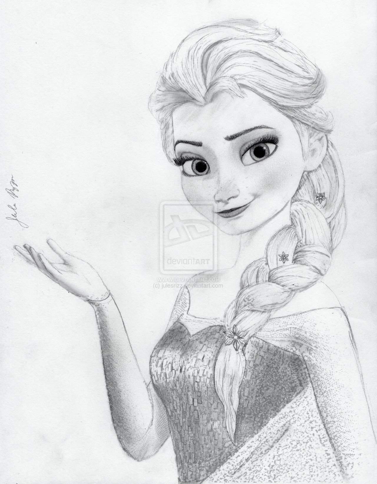 Elsa Pencil Sketch at PaintingValley.com | Explore ...