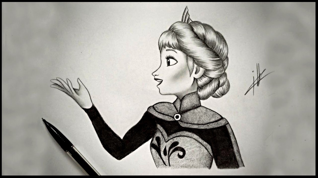 Elsa Pencil Sketch At Explore Collection Of Elsa Pencil Sketch 