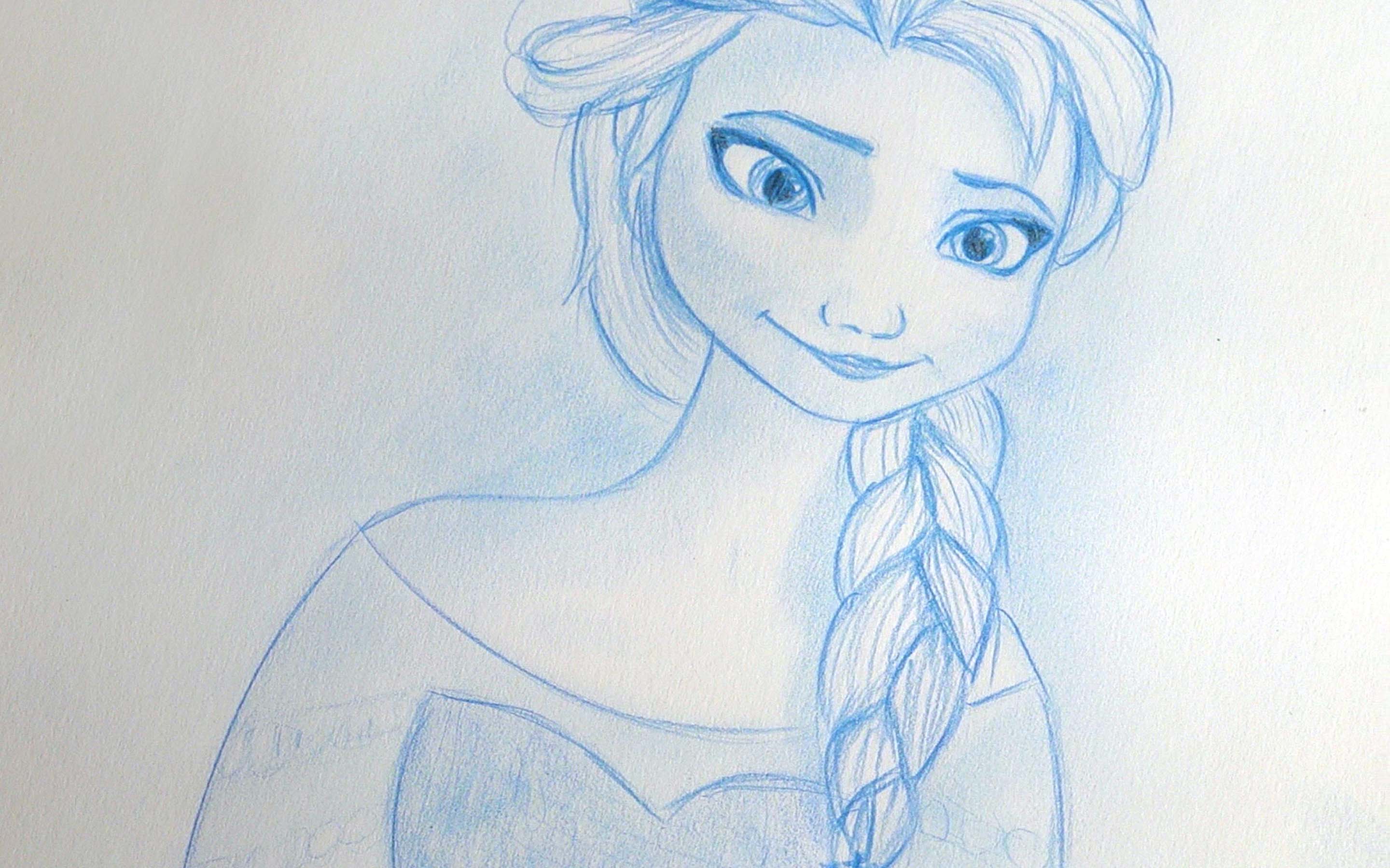 2880x1800 Disney Frozen Elsa Pencil Etsy Drawing Close Up By - Elsa Pencil Sketch