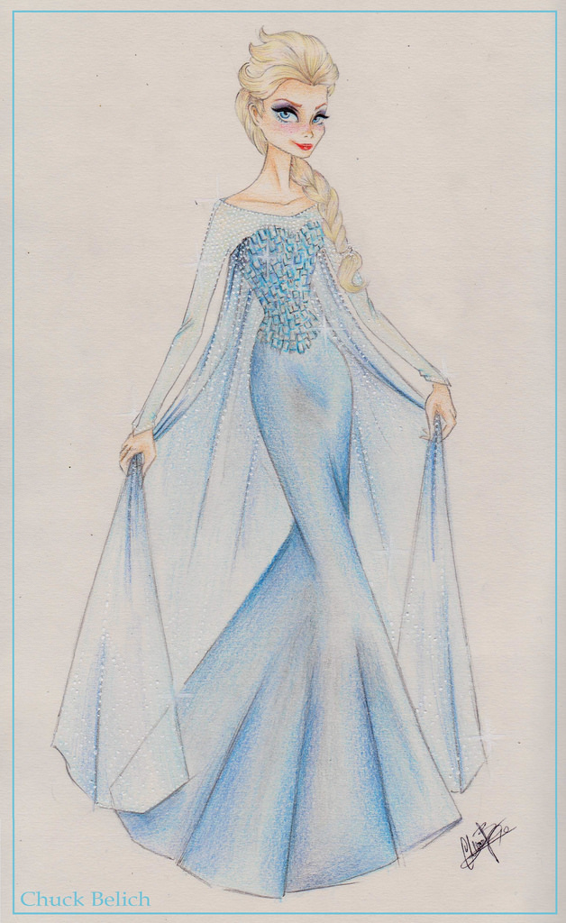 628x1024 Elsa Sketch By Chuck Belich - Elsa Sketch