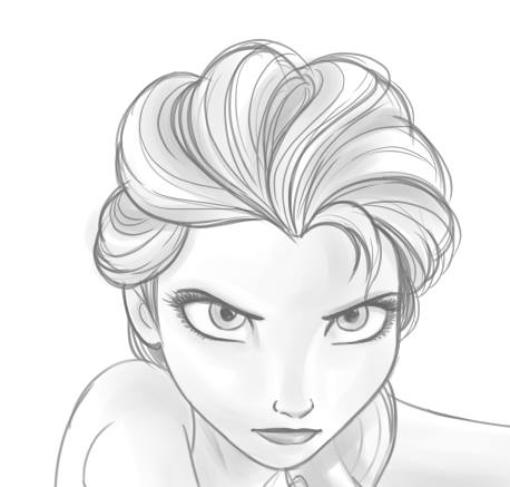 458x437 Elsa Sketch By Wandolina - Elsa Sketch