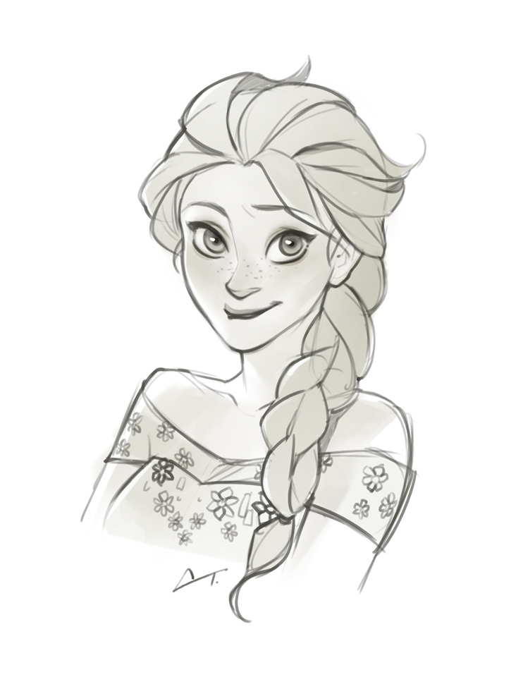 742x960 Sketch - Elsa Sketch