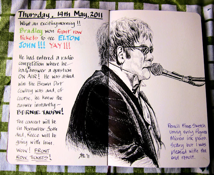 700x571 19.05.11 Elton John My Son Recently Won Front Row Tickets - Elton John Sketch