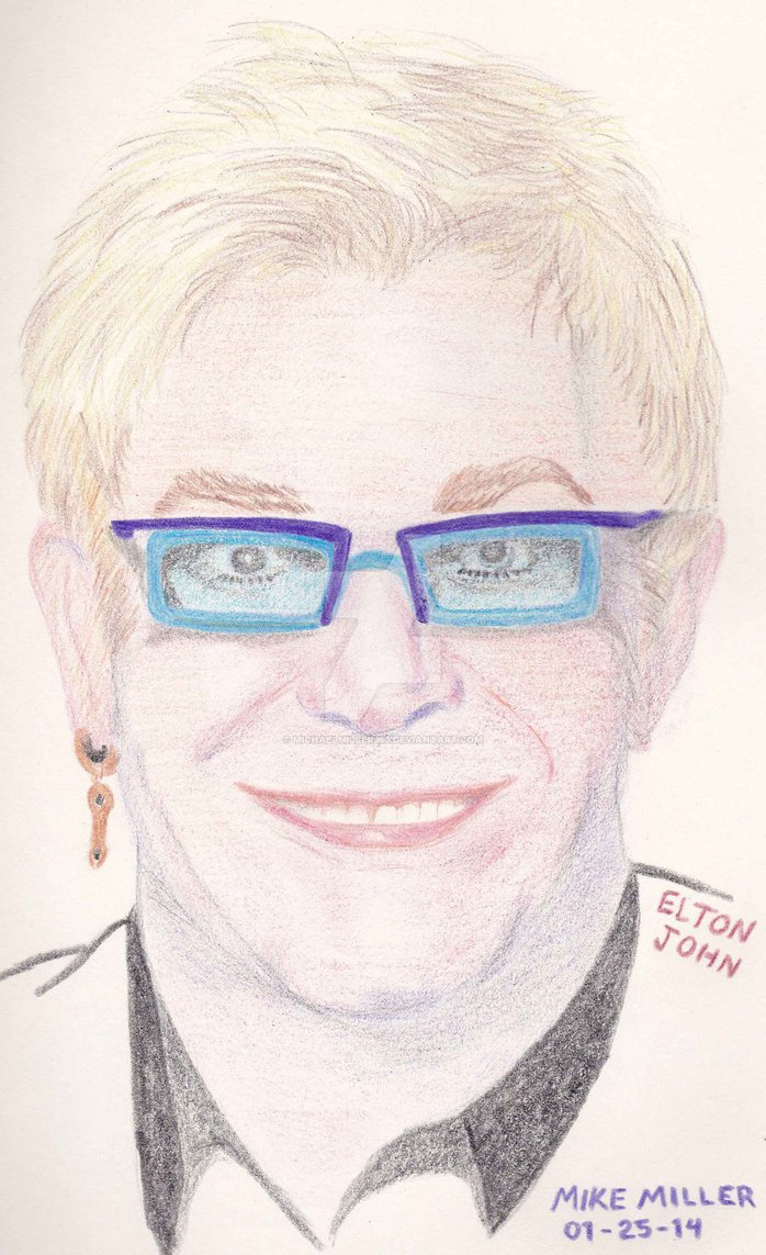 698x1143 Elton John Colour Sketch By Michaelmiller363 - Elton John Sketch