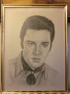 225x300 Original Art, Pencil Drawing Of Elvis Presley. Very Well Executed - Elvis Presley Sketch