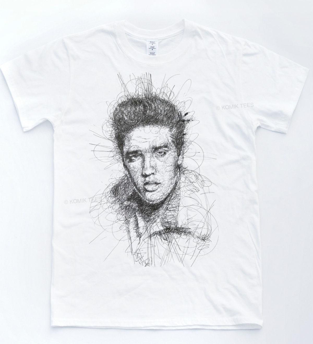 1200x1320 Elvis Presley Sketch T Shirt Art Drawing Legend Music Tee Retro - Elvis Sketch