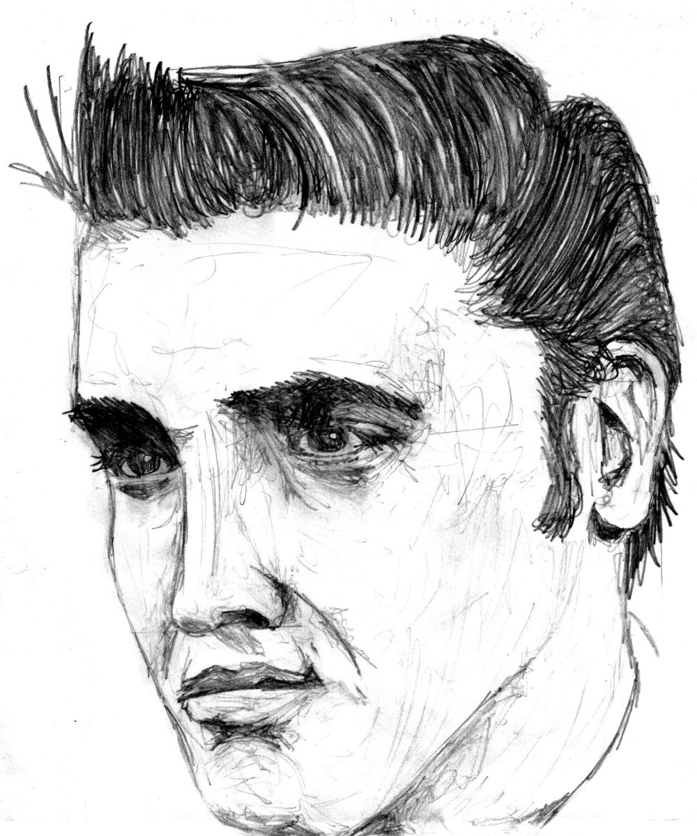1000x1200 Elvis Presley Pencil Sketch - Elvis Sketch