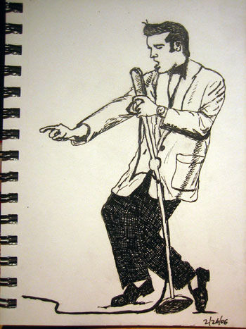 350x467 Elvis Sketch (My Amateurish Attempt!) Cunning Stunt - Elvis Sketch