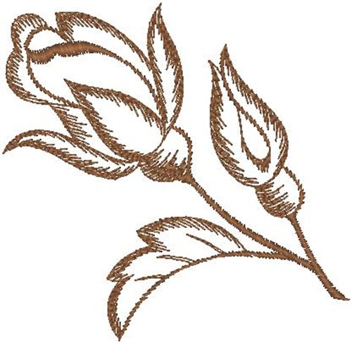 500x486 Rose Sketch Embroidery Design Annthegran - Embroidery Designs Sketch