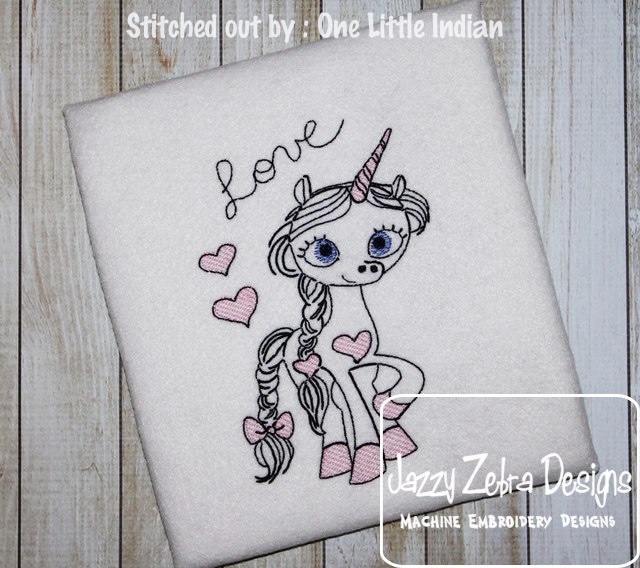 640x568 Swirly Unicorn 3 Love Sketch Embroidery Design - Embroidery Designs Sketch