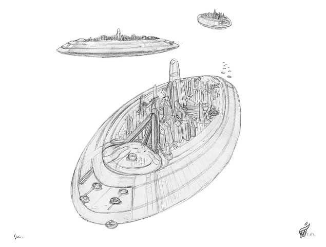 635x480 Galactic Alliance Emerald Star Flagship Sketches - Emerald Sketch