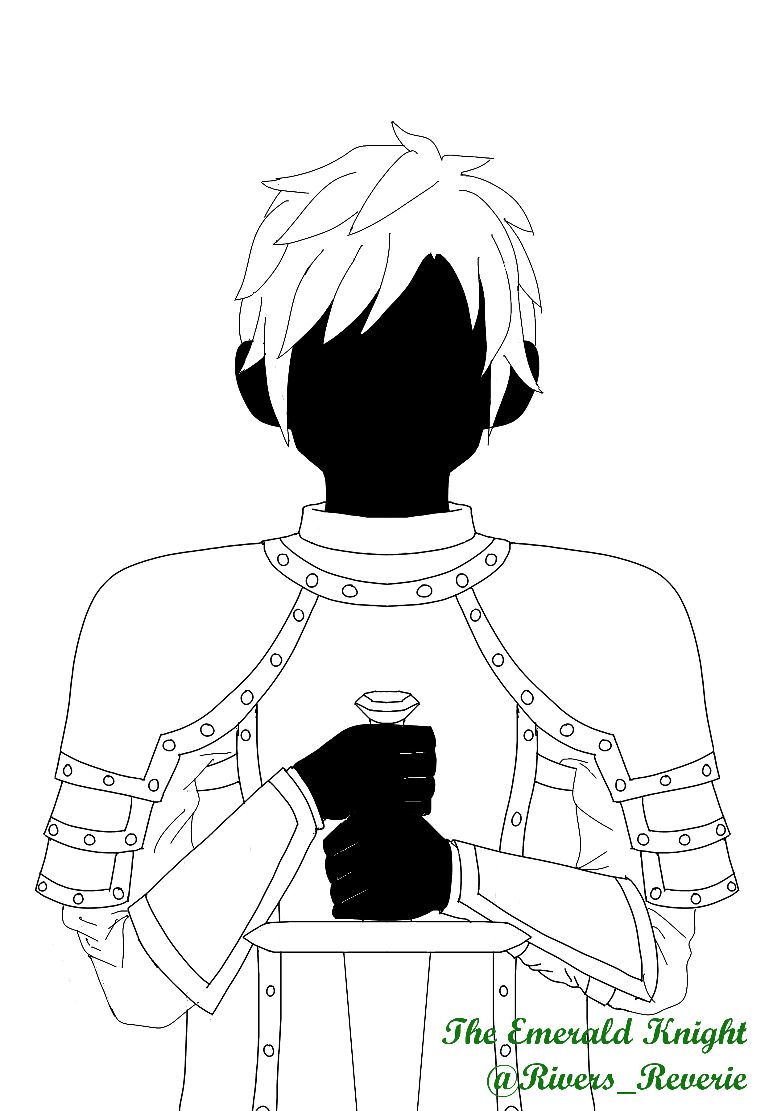 2506x3600 Gemstone Challenge The Emerald Knight (Sketch Version) Strike A - Emerald Sketch