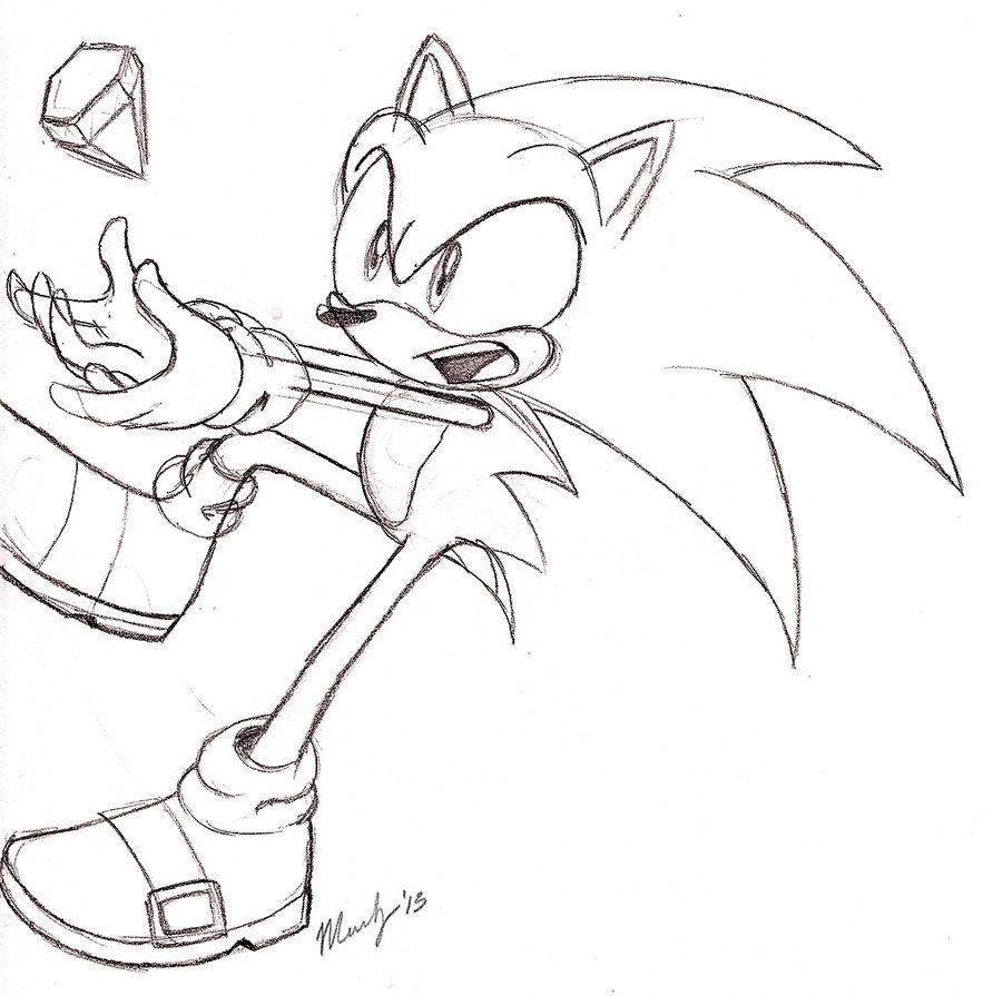 892x895 Sonic Emerald Sketch By Doodliez - Emerald Sketch