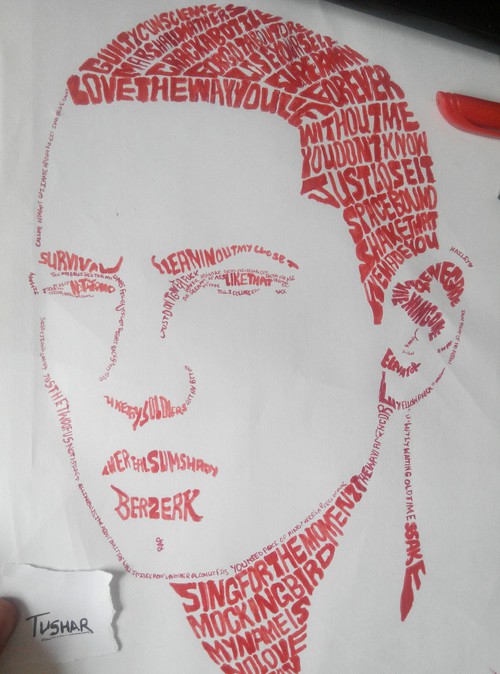 500x674 Eminem Typography Sketch By Me On We Heart It - Eminem Sketch