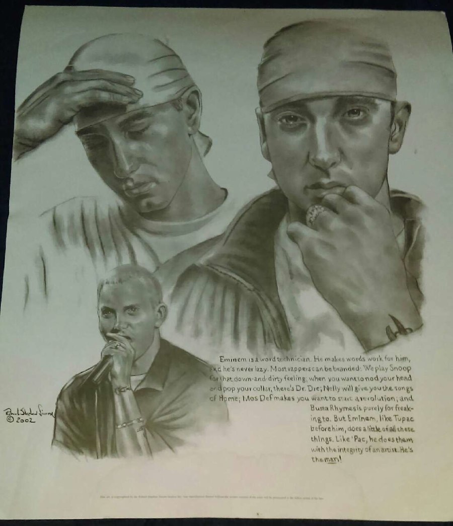 900x1045 Used Eminem Sketch Poster For Sale In Reading - Eminem Sketch