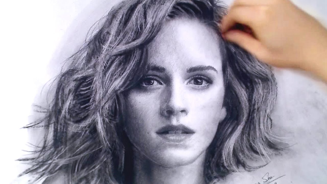 1280x720 Emma Watson Portrait - Emma Watson Sketch