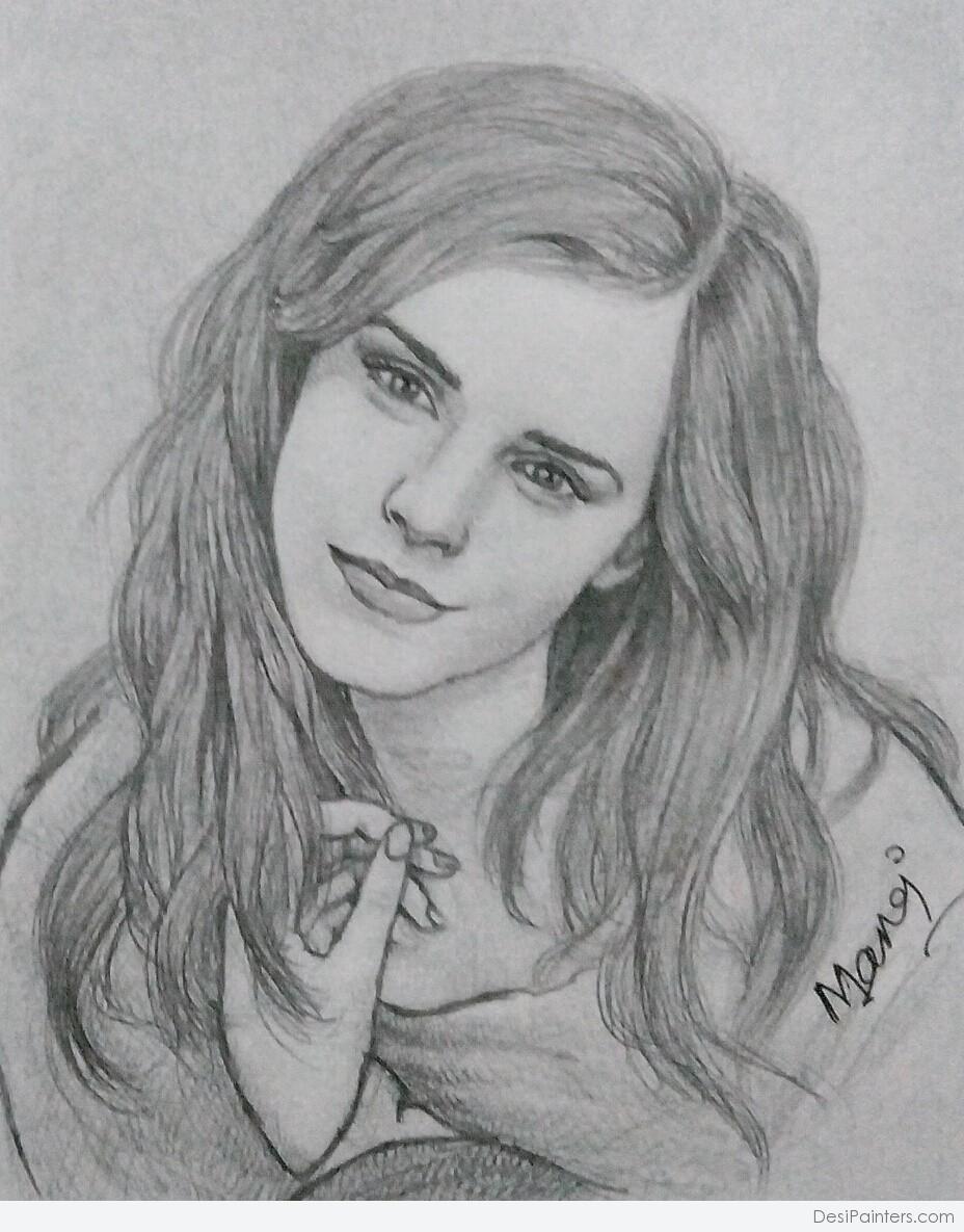 928x1185 Beautiful Pencil Sketch Of Emma Watson - Emma Watson Sketch