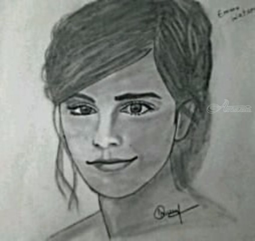 850x803 Emmawatson Drawings Sketch By Naveen Kumar - Emma Watson Sketch