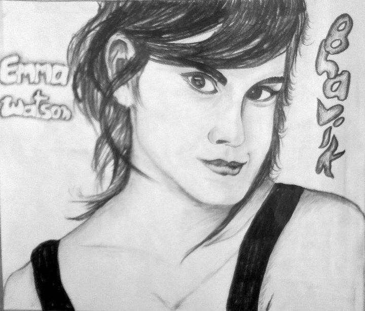 720x613 Pencil Sketch Of Emma Watson - Emma Watson Sketch