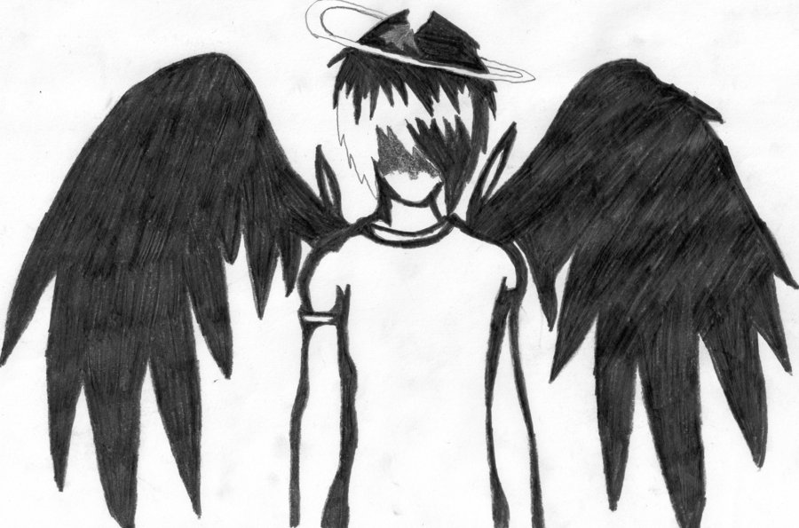 900x595 Emo Angel Best Drawing Drawing Skill - Emo Angel Sketch