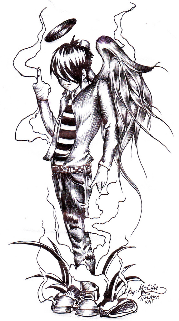 573x1024 My Artwork Emo Angel Ricky Pauya - Emo Angel Sketch