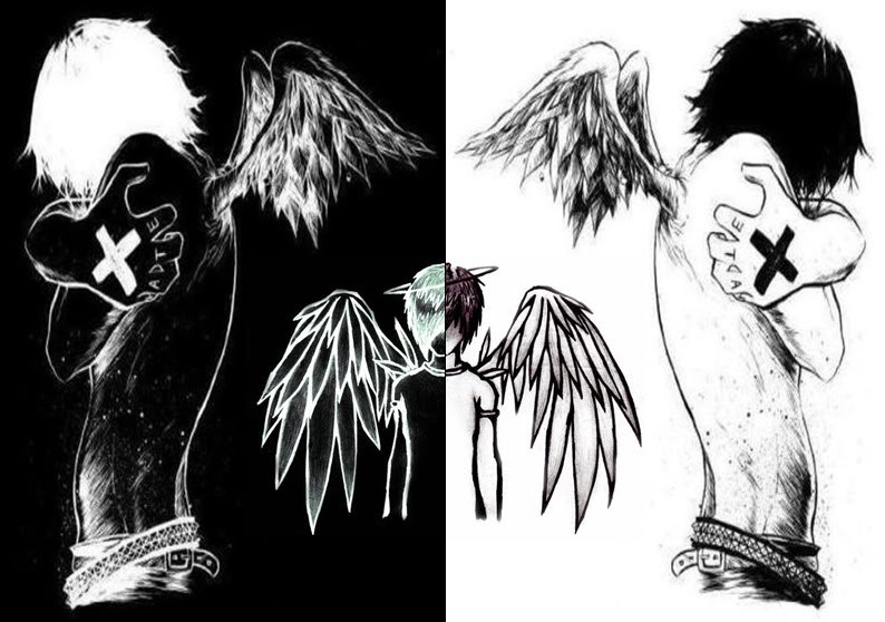 794x558 White Emo Angel - Emo Angel Sketch