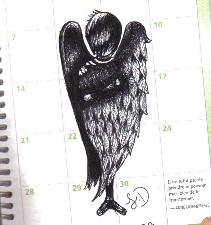 704x752 Drawn Emo Angel - Emo Angel Sketch