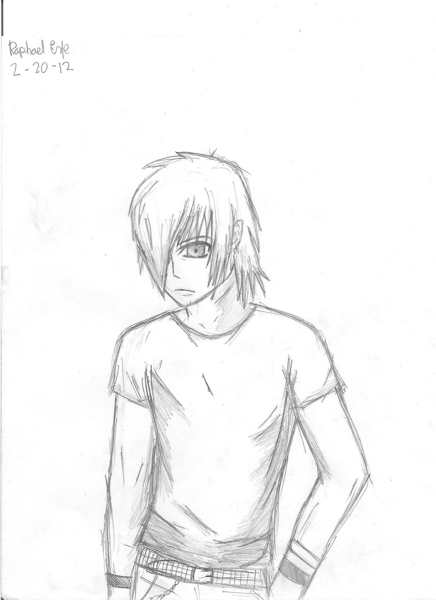 900x1238 Emo Anime Drawings Emo Love Drawing At Getdrawings Free For - Emo Anime Sketch