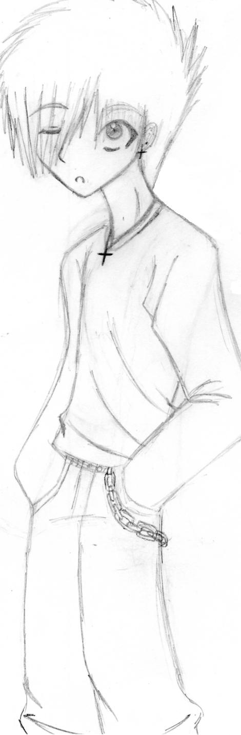 470x1434 Emo Boy Sketch By Jenjentastique - Emo Boy Sketch