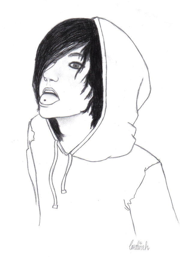 Photos Black And White Emo Boy Drawing, - Emo Boy Sketch. 