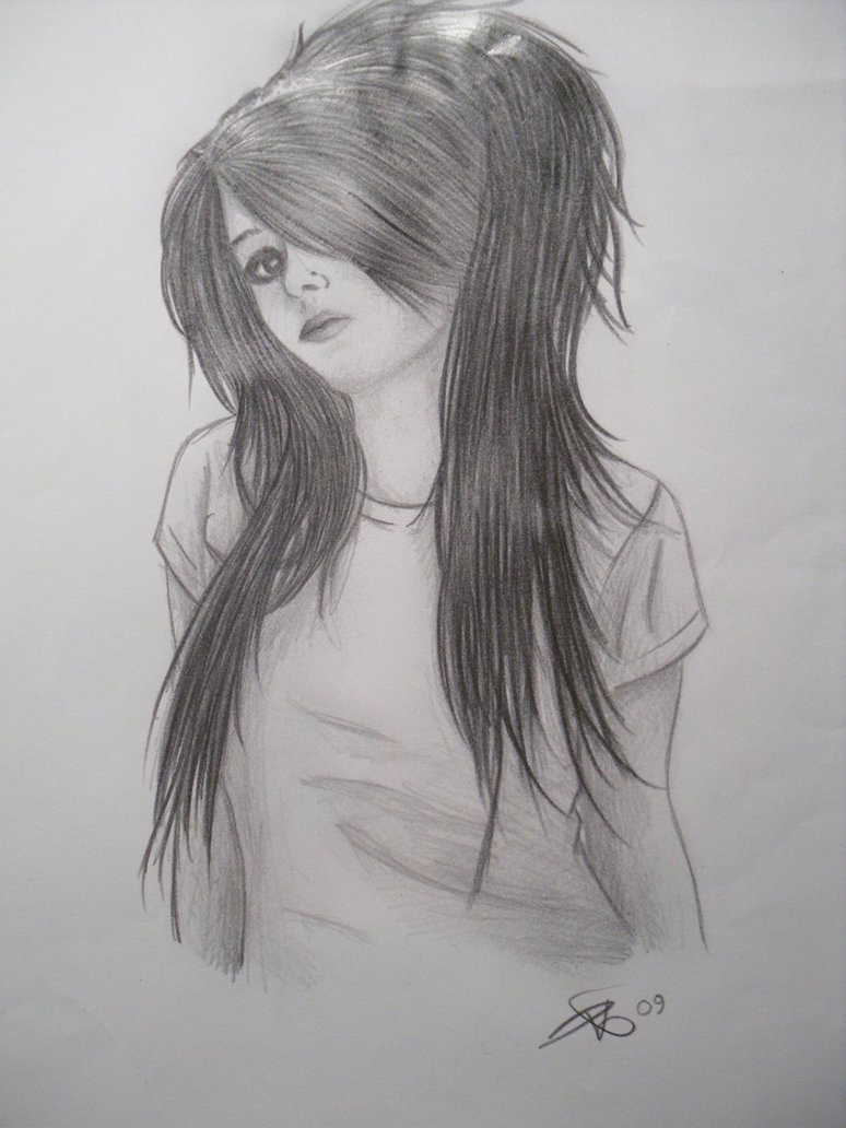 774x1032 Sketching Girl Sad Wallpaper Sad Girl.wallpaper In Pencil Sketch - Emo Boy Sketch
