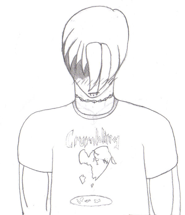 600x696 Emo Boy Sketch By Guardian Kyosuke - Emo Boy Sketch
