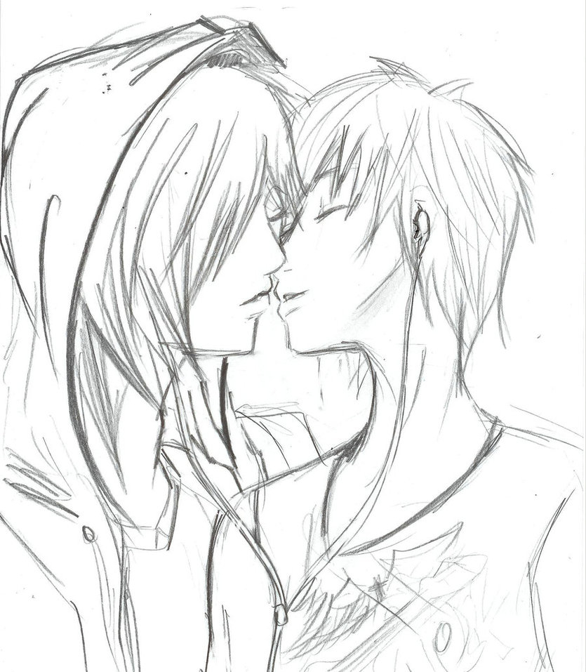 835x957 Cute Couple Sketch Easy Drawing Emo Anime Art Sketches Cute Emo - Emo Couple Sketch