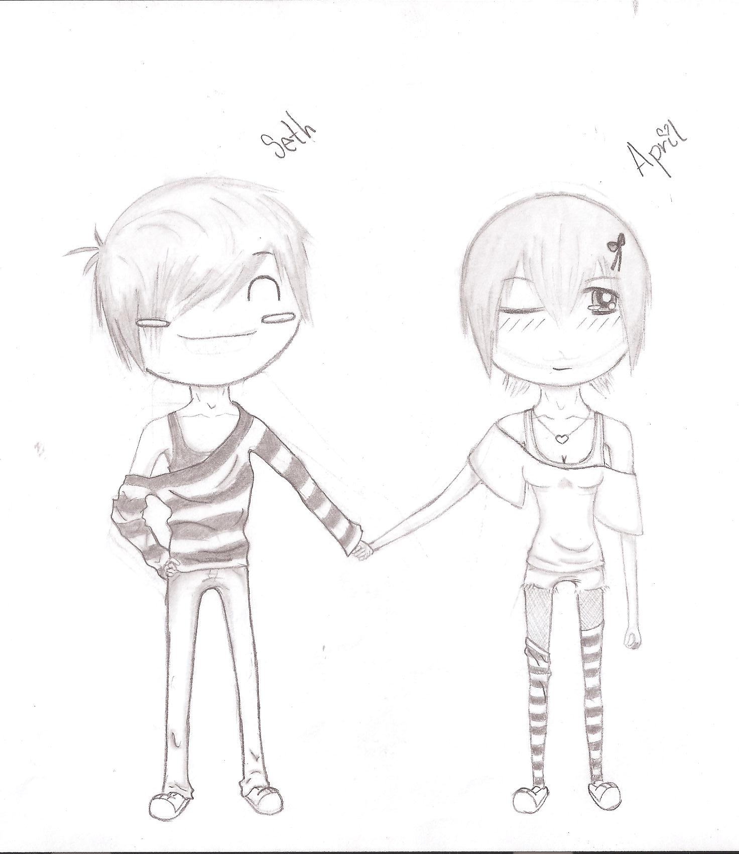 1472x1700 Emo Couple 2 Yoppei Akiyume Foundmyself - Emo Couple Sketch