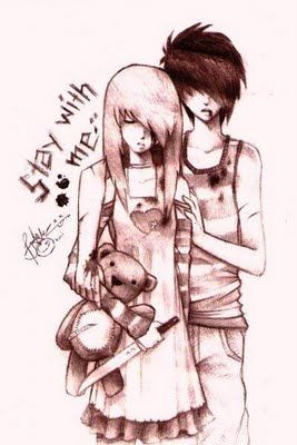 267x400 Love Facts Emo Anime Couples In Love Anime Emo Couple By - Emo Couple Sketch