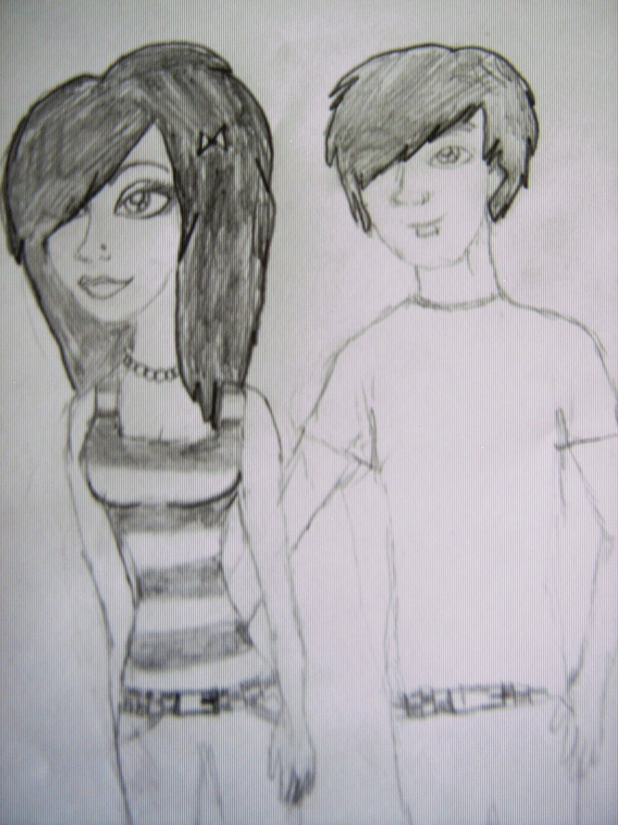900x1200 Emo Couple. By Krizzard - Emo Couple Sketch