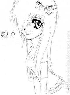 240x324 Emo Blog Anime Emo Girl (Sketch) - Emo Girl Sketch