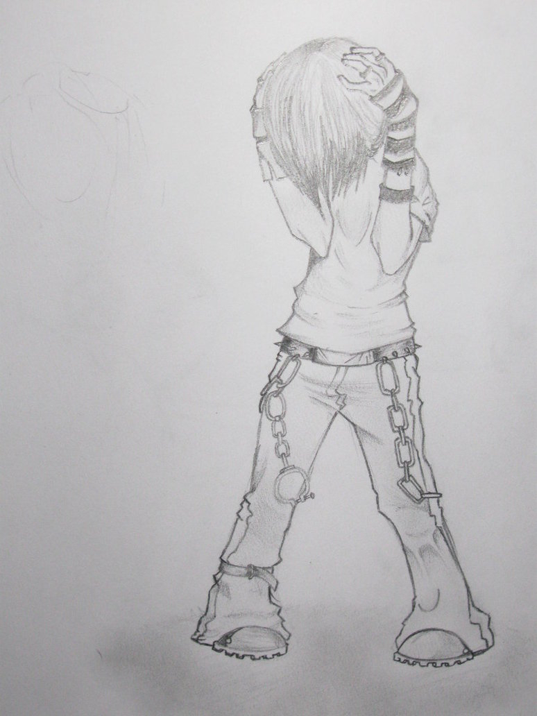 774x1032 Emo Boy And Girl Sketch Image Emo Girl And Boy Anime - Emo Girl Sketch